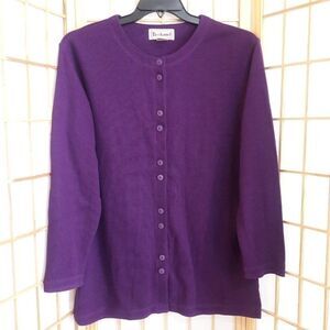 Bechamel Purple Button Front Cardigan Sweater Sz M